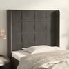 vidaXL Headboard with Ears Dark Grey 93x16x118/128 Cm Velvet