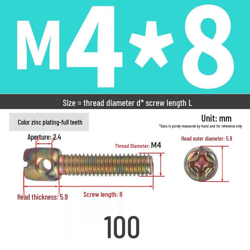 304 Stainless Steel Lead Seal Galvanized Meter Screw with Cross Hole