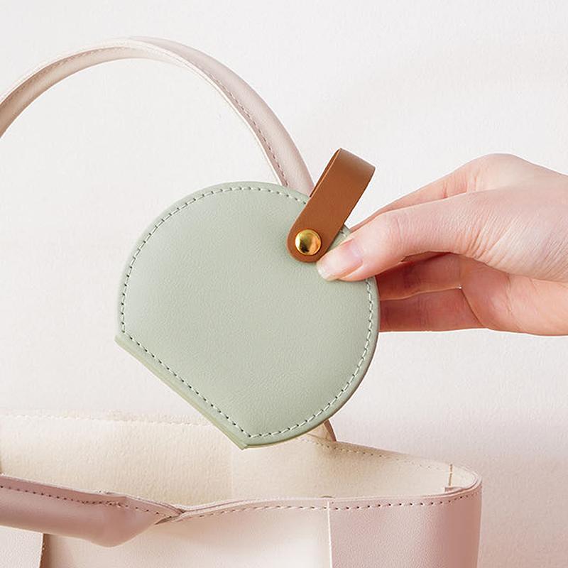 Portable Round Jewelry Box Mini Pu Leather Case For Rings Earrings Necklaces