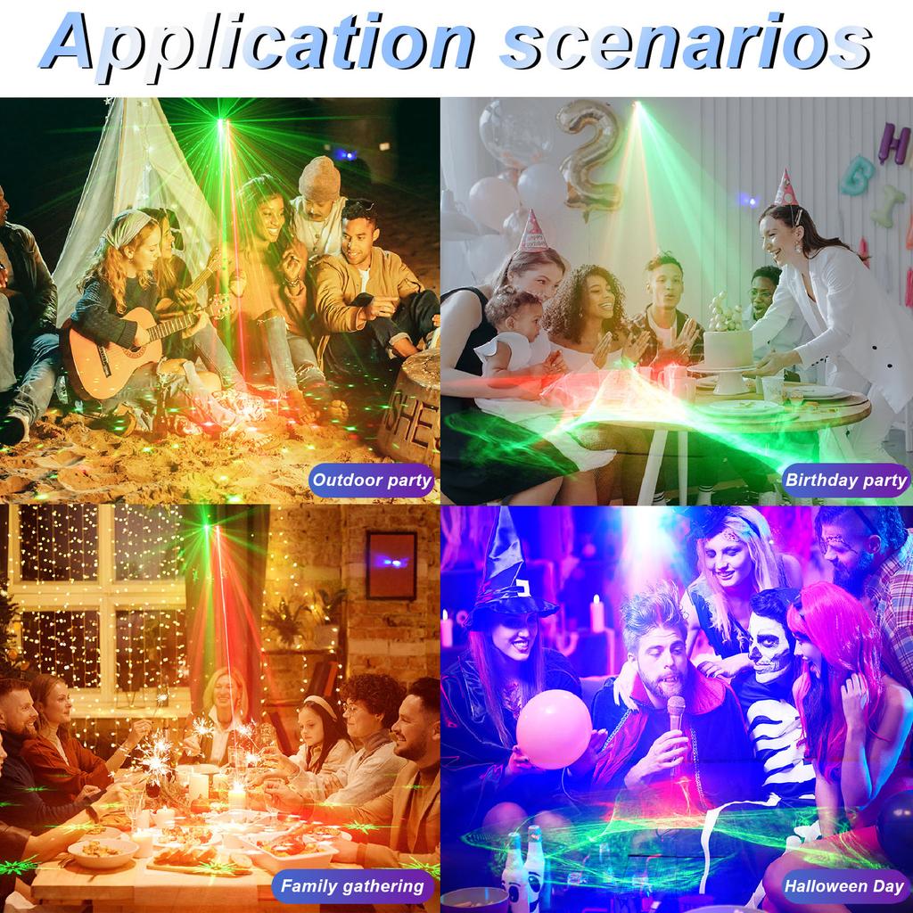 Stage Laser Light Mini Dj Lights Sound Activated Remote Control Strobe Light for Christmas Karaoke KTV Bar