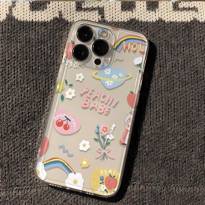 Cute Cartoon Cherry Pattern Transparent TPU Phone Case For Xiaomi Mi 15T Pro POCO X7 Pro F7 X6 X5 M3 X3 NFC M4 F5 11 Lite 5G NE