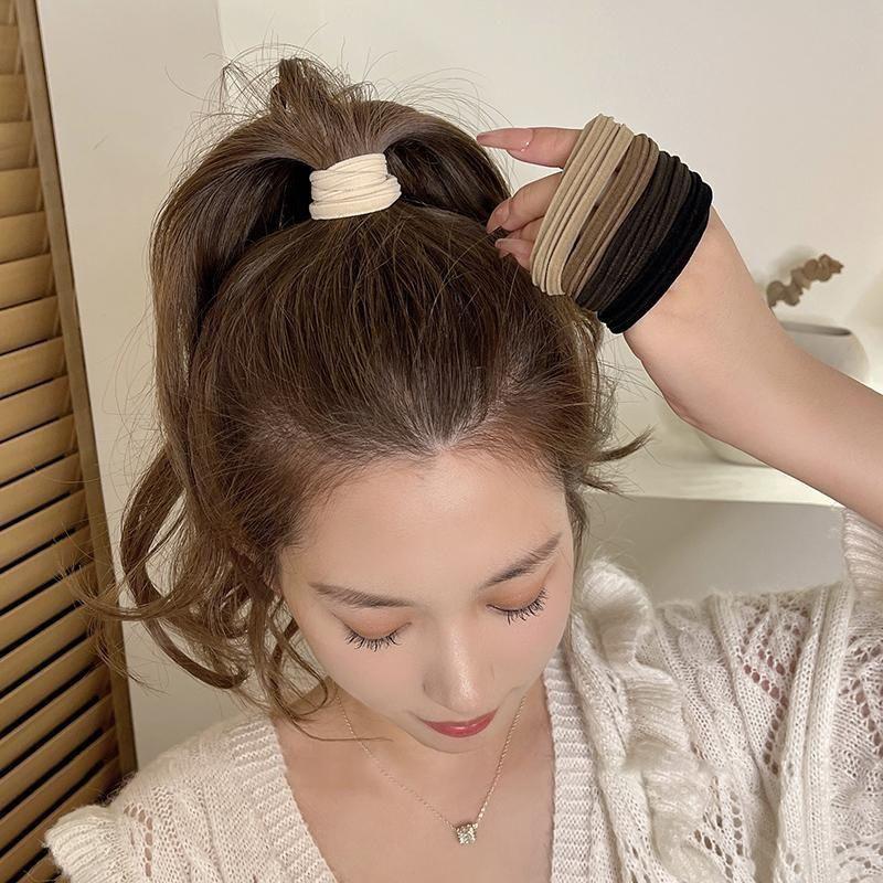 5pcs/Bag Women High Elastic Seamless Hair Rope Durable Girls No Crease Ponytail Holder Rubber Band Hair Accessories