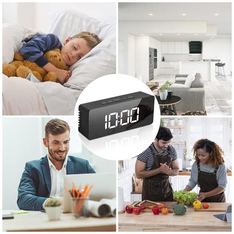 Digital Alarm Clock Led Electronic Desktop Clock With Temperature For Bedroom Home Office Teens Kids
