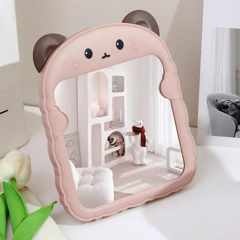 Cartoon Dressing Mirror Makeup Mirror Thick Folding Flip Student Portable Compact Makeup Mirror Table Desktop Mirror