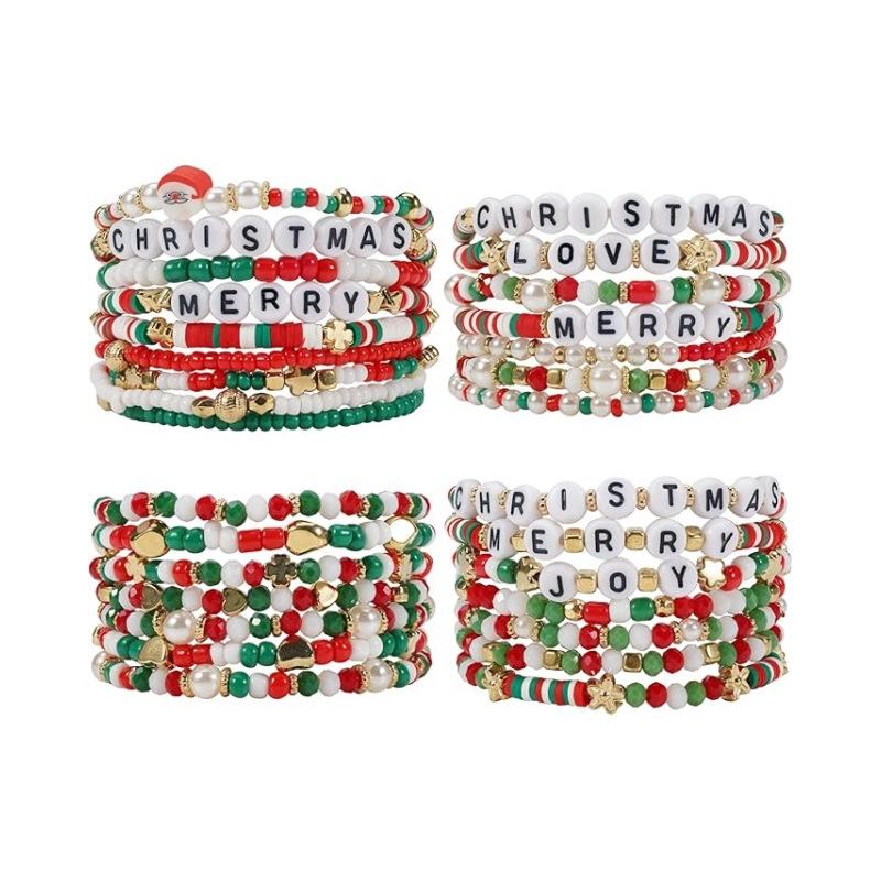 JYL TS Bracelet Christmas Stackable  Festive Elements Invites Holiday Blessings