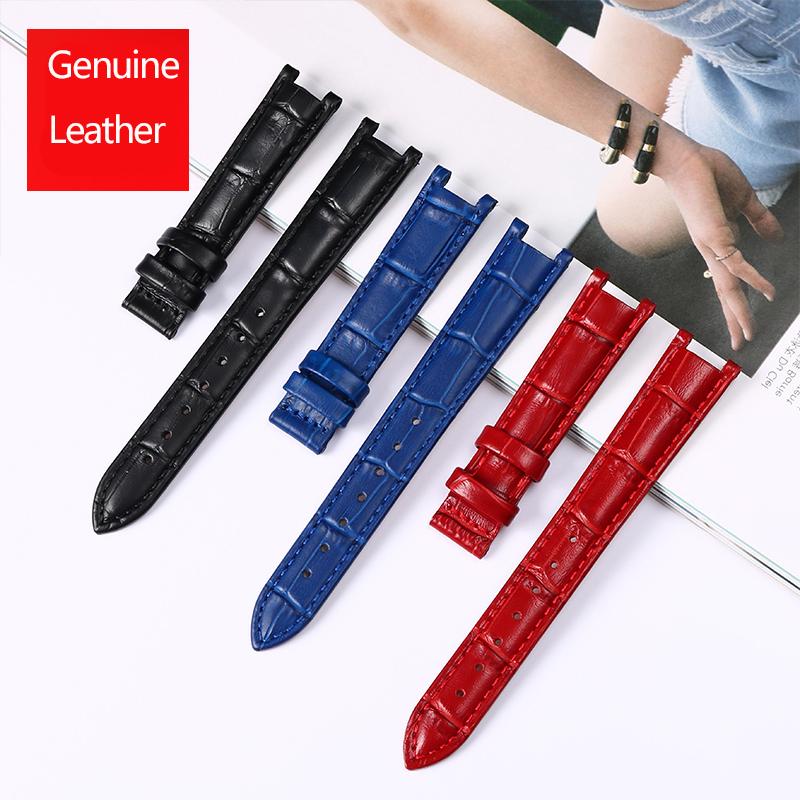 For Bao-ruo Watch Band 88105L/88103L/GG015 Genuine Leather Watchband Notched Bracelet Red Brown Black Fashion Strap Women 18mm