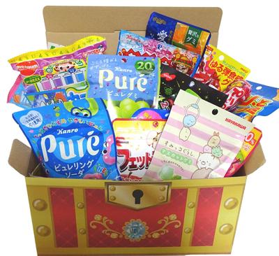 Gummibärchen 50-teiliges Sortiment Geschmacksvergleichsset Dagashi Beliebtes Sortiment Preis Geburtstagsgeschenk (Pikichemo Original Schatzkiste) (Königreich)