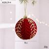 Red Flocked Fabric Christmas Tree Ornament Ball