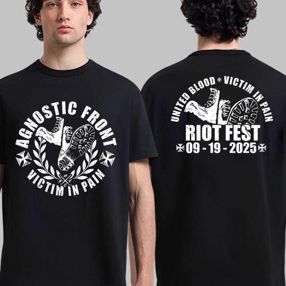 

Agnostic Front Victim In Pain Riot Fest 2025 Merch Chicago On September 19 Shirt S