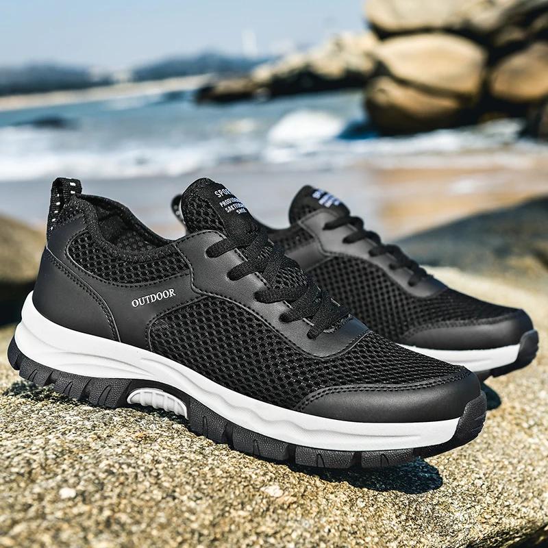 Outdoor Men Hiking Shoes 2025 Breathable Man Comfort Sneakers Boots Desert Training Sneakers Anti-Slip Trekking Shoes Plus