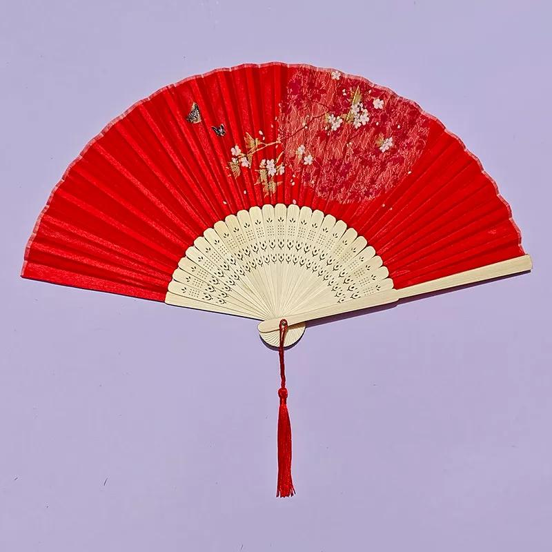 Traditional Folding Fan for Summer, Portable Folding Fan for Hanfu Dance, Qipao Show, New Chinese Style, Portable Gift Bamboo Fan
