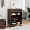 Shoe Cabinet Oak Effect 75 X 38 X 97.5 Cm Wood Based Panel & Metal