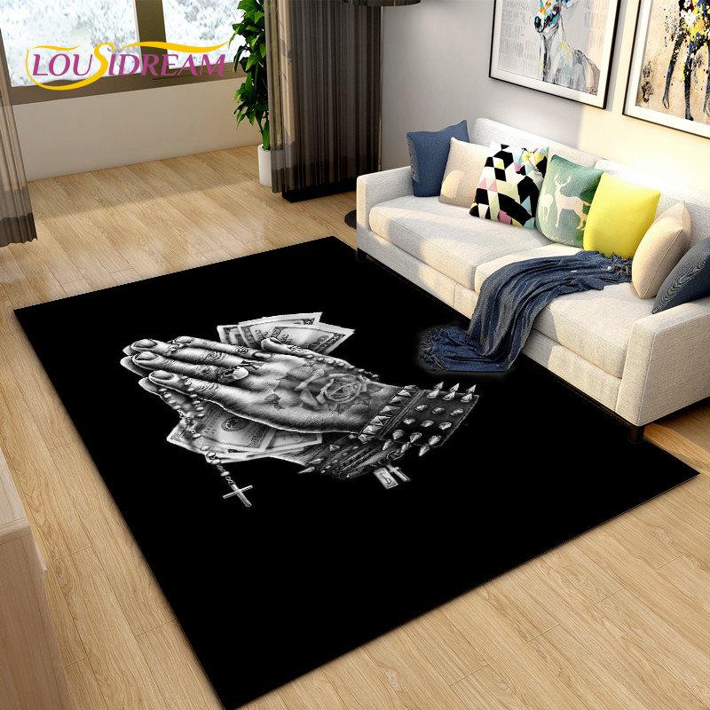 3D Dollar Money Pattern Area Rug,Carpet Rug for Living Room Bedroom Sofa Doormat Kitchen Decoration,Kids Play Non-slip Floor Mat