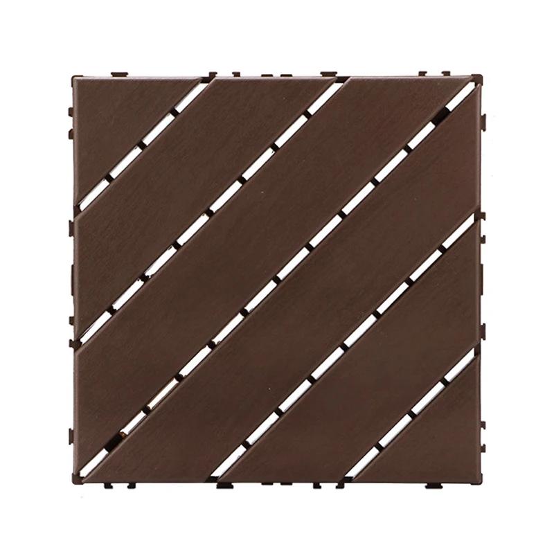 30x30cm Wooden Decking Tiles Hardwood Interlocking Patio Deck Tiles Composite Floor Covering for Garden Wood Flooring