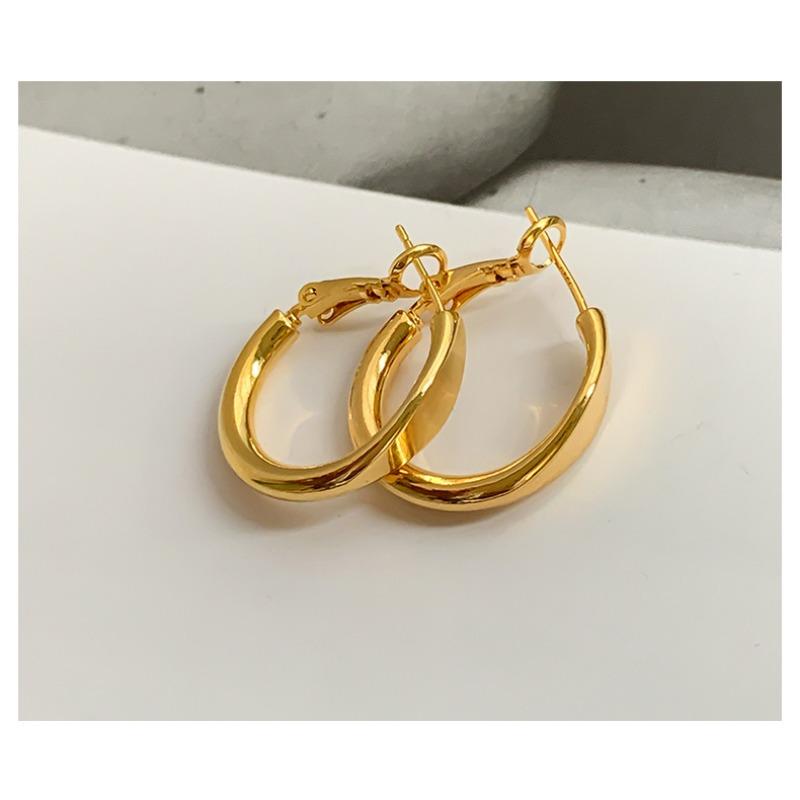Women Light Luxury Geometric U Shape Round Circle Earrings Fashion Ear Jewelry