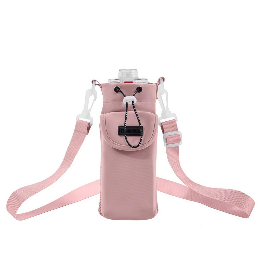 1PC Adjustable Shoulder Strap Water Bottle Bag with Phone Pocket Waterproof Water Bottle Carrier Bag Water Bottle Holder Pouch
