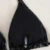 2025 Neuer Spitzen-Träger-Bikini Dreiteiliges Set Damen-Badeanzug Strand-Badeanzug