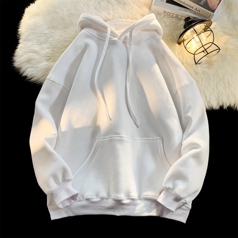 Herren Casual Loose Fleece Hoodies Solid Cotton Pullover Kapuzenpullover Unisex Winter Hoodies Sweatshirt
