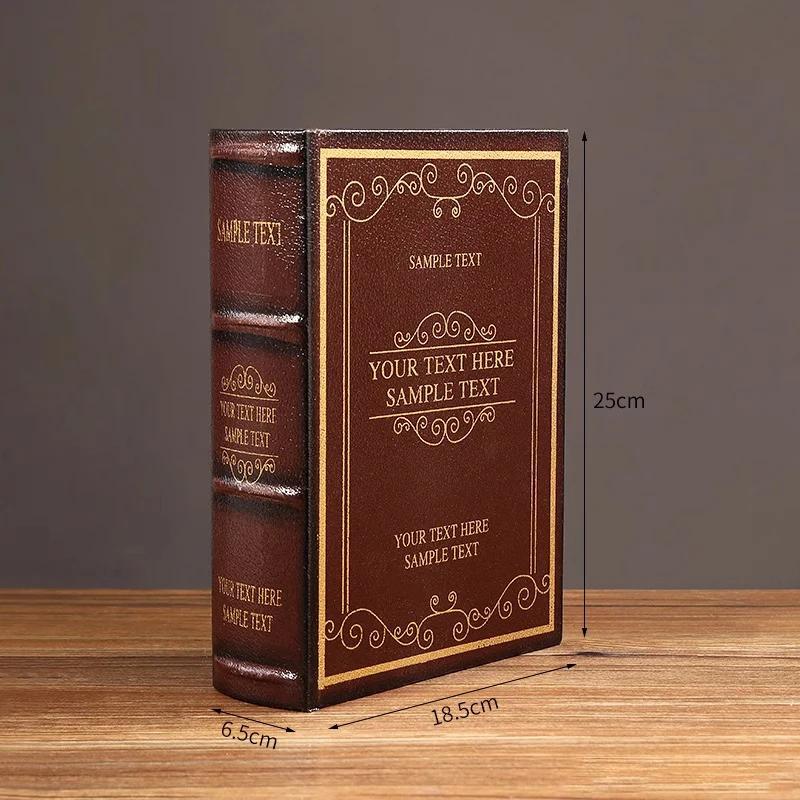 English wooden fake book Art Ornaments Luxury European retro fake book storage box Photography props home decoration Accessories