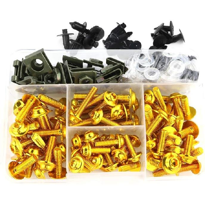 Xitomer Universal Motorcycle Fairing Bolt Kits Fasteners Fit For GSXR600 750 1000 GSX1300R, CBR600RR 1000RR, YZF R3 / R6 / R1, NINJA 300/ 650R,