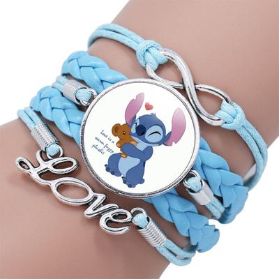 Neues Lilo & Stitch Cartoon Armband Anime Figur Stitch Weiches Leder Armband Zubehör Mädchen Kinder Süßer Schmuck Geschenke