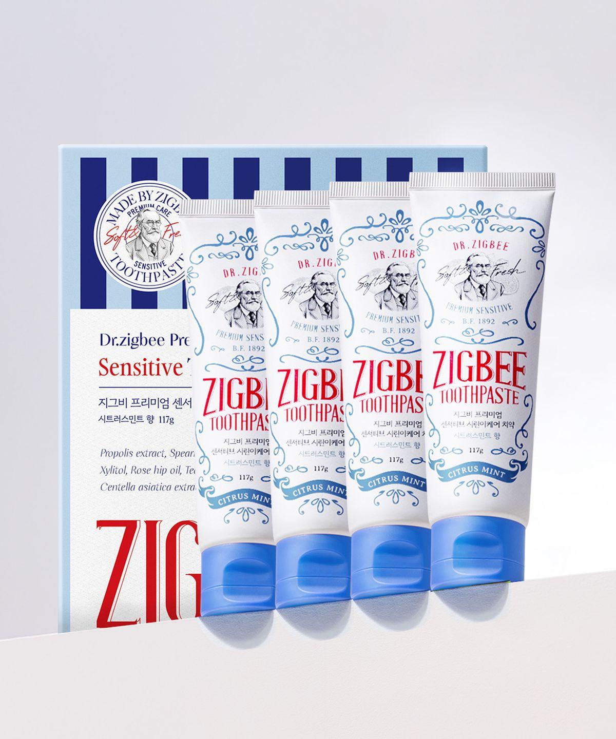 Large Size Peppermint Sun Toothpaste for Sensitive Teeth Relief, Citrus Mint Flavor, 117g, 4-Pack