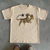 Maglietta Giaguaro Coda di Stella, T-shirt Animale Ispirata al Vintage, Grafica Retrò Felino, Streetwear Y2K, Top Estetico Trendy