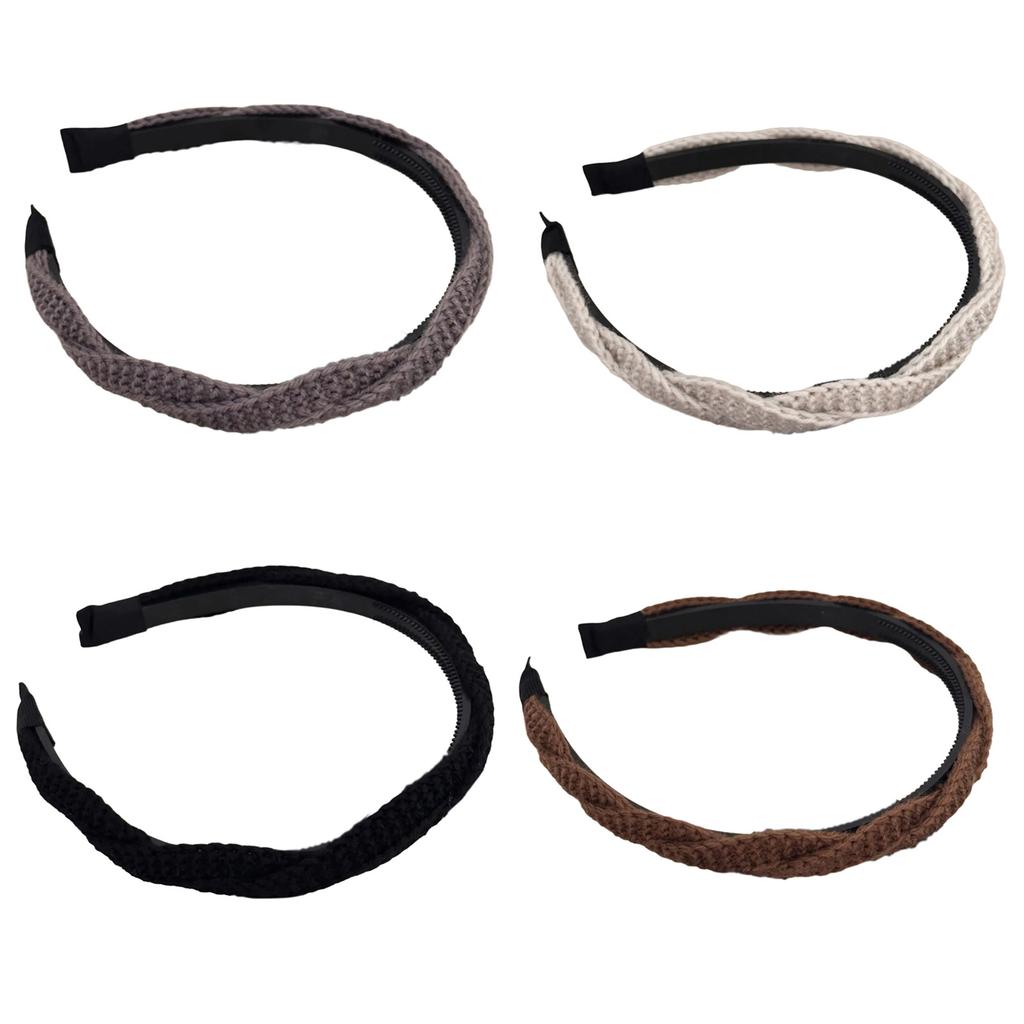 Maillard Style Crochet Headband for Female Dinner Party Hairhoop French Style Hairband Girl Hair Styling Ornaments
