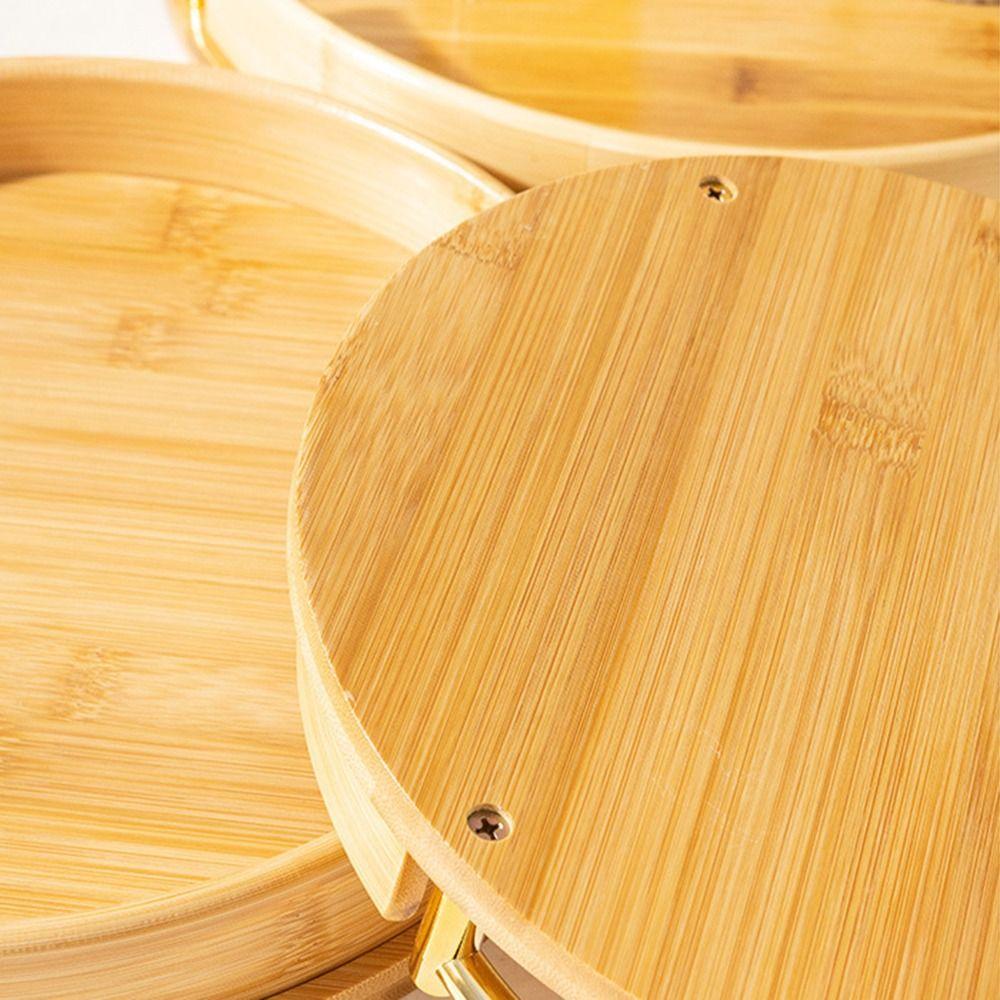 Vintage Tea Bamboo Tray Round Bread Pallet Japanese Style Eating Basket  Camping