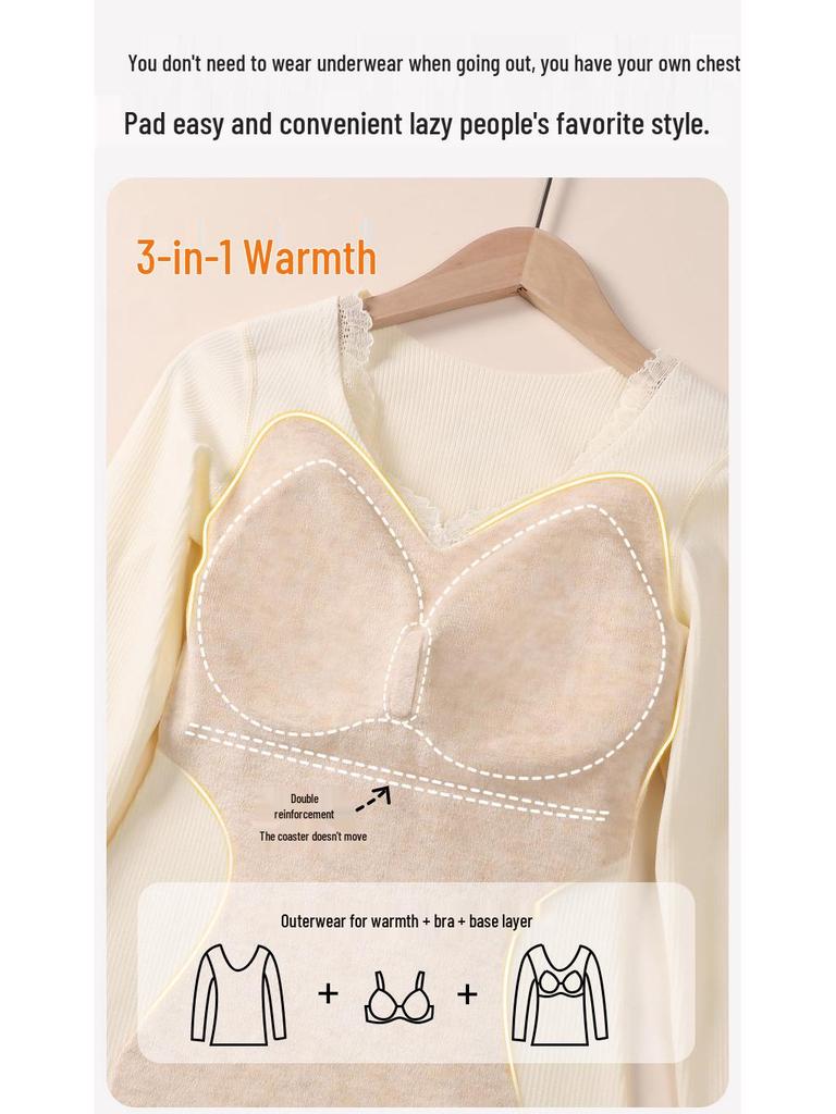 7A Women's Cashmere Thick Fleece-lined Underwear Set for Autumn/Winter 2025