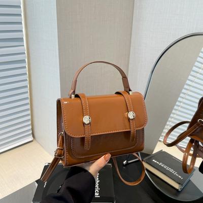 Commuter Texture Simple Fashion Handbag 2025 Winter New Foreign Style Ins Shoulder Messenger Bag Small Square Bag Women