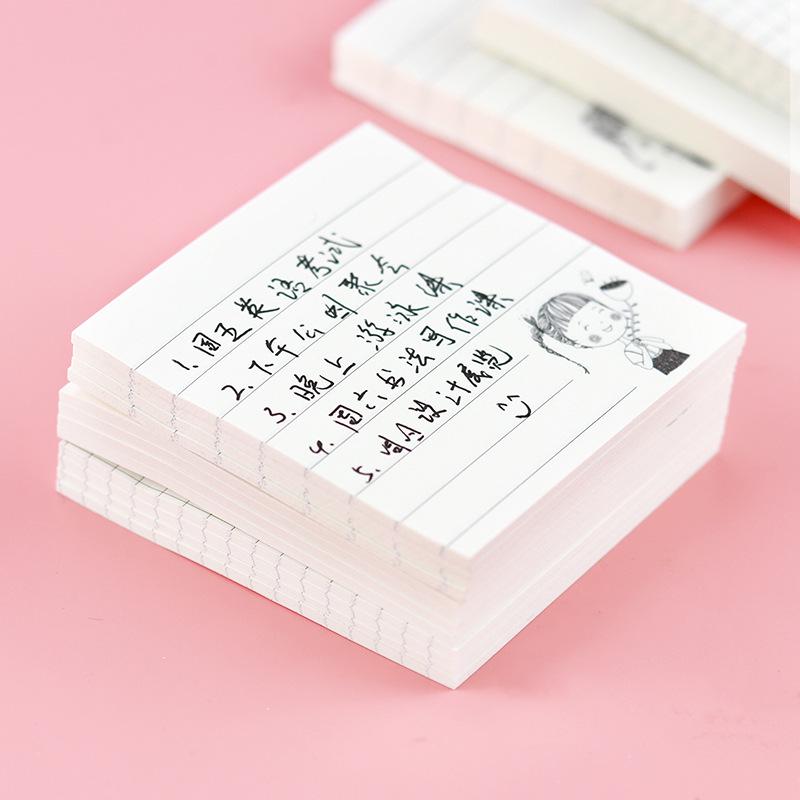 Koreanische Kreative Mädchen Liniertes Haftnotizbuch - Büroerinnerungs-Notizblock