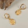 Boucle d'oreille anneau médaille vintage 14K