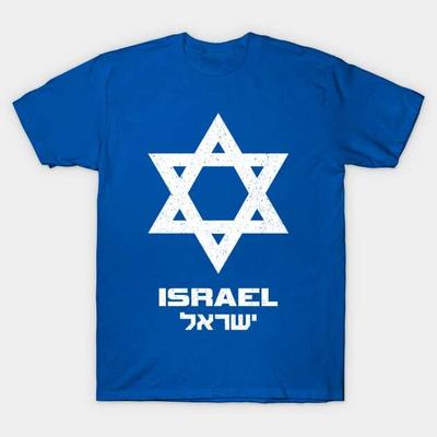 Vlajka Izraele Hebrejština Angličtina Vyrobeno v Austrálii USA Tričko S5XL Unisex Tričko