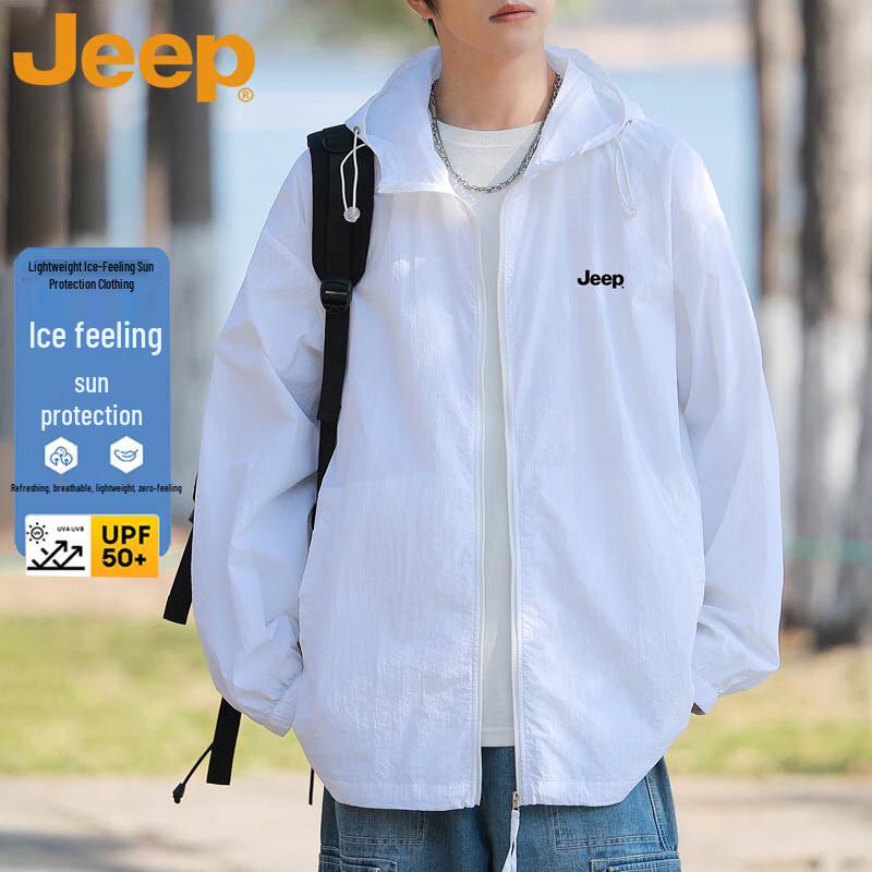 JEEP Men's Lightweight Summer Outdoor UV Protection Hooded Jacket