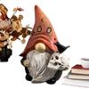 Halloween Gnome Statue Creative Cute Gnome Statues Resin Gnome Statue Halloween Outdoor Horror Dwarf Old Man Resin Craft