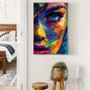 A Canvas Print Featuring an Abstract Graffiti-Style Portrait, Ideal for Modern Decor.