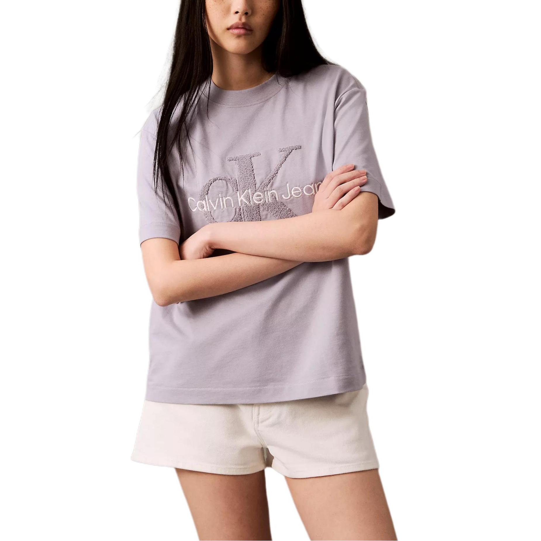 

Calvin Klein Мягкая Повседневная Дышащая Футболка с Буквами, Круглым Вырезом и Коротким Рукавом, Женские Топы, Светло-Фиолетовый 47A203G-540 S