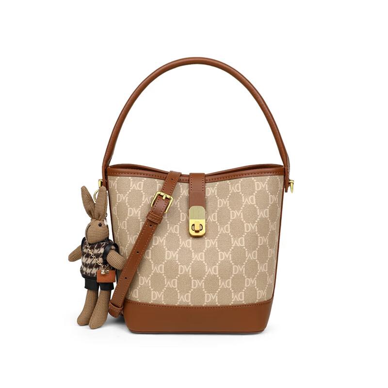Love Sea Women's Crossbody Bag, Handbag, Shoulder Bag, Large Capacity Bucket Bag, Brown