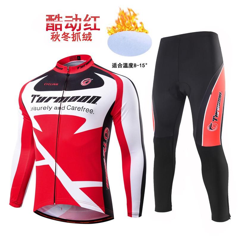 Warm Fleece Long Sleeve Cycling Jersey Set Men Women Winter Mountain Bike Riding Gear