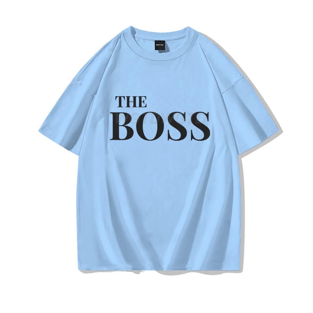 The Boss  The Real Boss Matching Tshirts Couples Matching Outfits Gifts Funny Letter Print Valentines Day Unisex Women Clothing