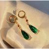 8pz Orecchini Castello Errante Orecchini a Clip Forma a Goccia Cristallo Verde Gioielli da Donna Accessori Temperamento Regalo Vendita all'Ingrosso