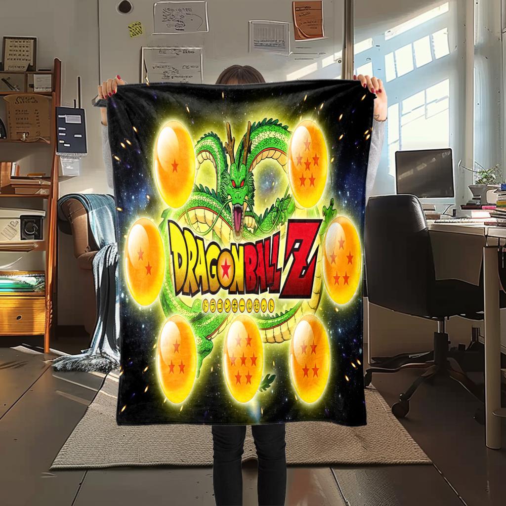 1 Stück Son Goku Druck Flanelldecke, Hohe Qualität für alle Jahreszeiten, Heimdekoration, Wärme und Komfort, Perfekt für Weihnachtsgeschenke