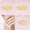 Chic Floral Design Adjustable Copper Gold Plated Ring For Women Perfect Spring Jewelry