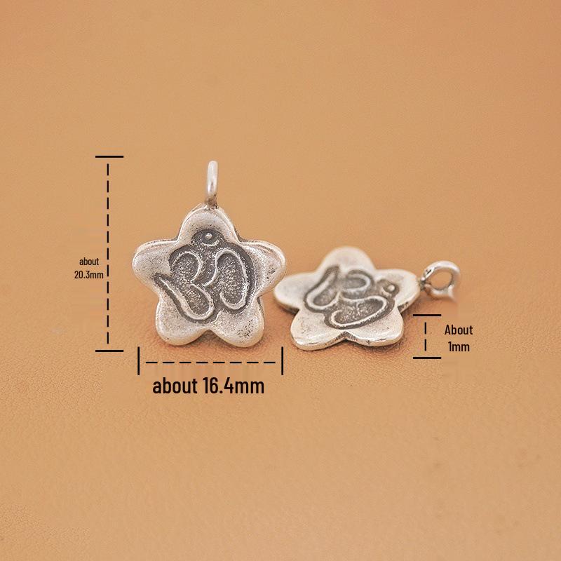 Sterling Silver Lotus Charm Pendant for DIY Bracelet Accessories
