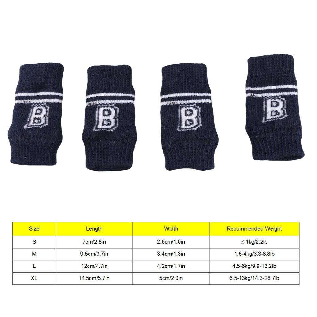 4pcs Dog Elbow Protector Cotton Polyurethane Comfortable Elastic Stylish Letter Pattern Pet Elbow Protective Sleeve