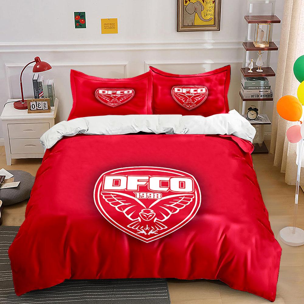 Red DFCO Logo Bedding Set Bedding Duvet Cover Set Duvet Cover Pillowcases  (1 * Duvet Cover 2 * Pillowcases, Without Duvet Insert)