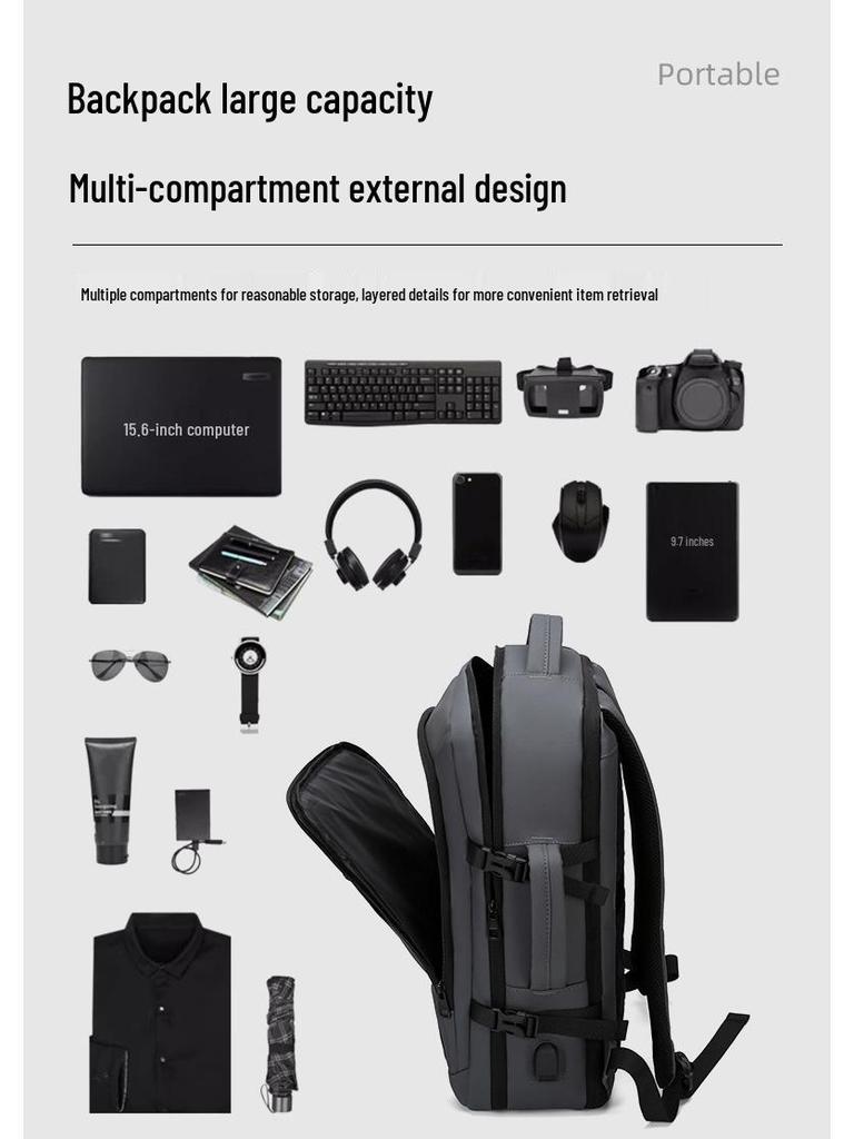 Men's Lightweight Multipurpose USB Backpack for Business Trips & Commutes