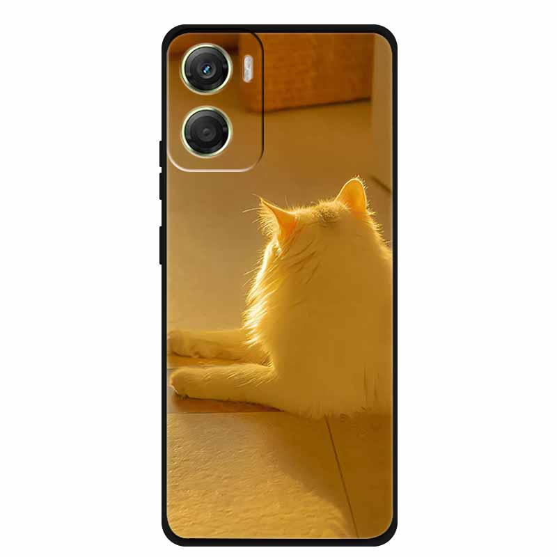Flowers Case For Motorola Moto G06 G 06 4G Soft Silicone Phone Cover Funda Black TPU Protective Bumper Back Fashion Coque Shell