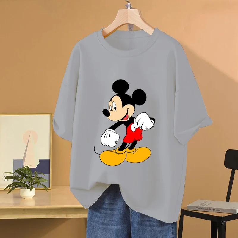 Mickey Mouse Cartoon Anime Women Tshirt Summer Short Sleeve Cotton Unisex Tee Shirts Tops New Casual